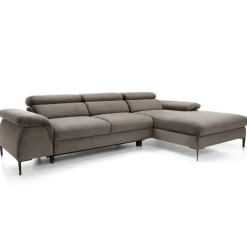 Divano letto regolabile angolare destra 4 posti 288x182cm tessuto beige Loungey