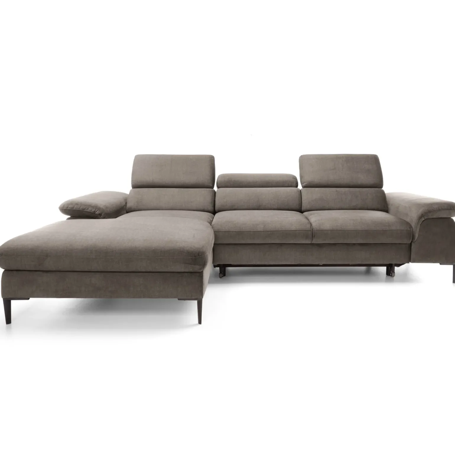 Divano letto regolabile angolare sinistra 4 posti 288x182cm tessuto beige Loungey