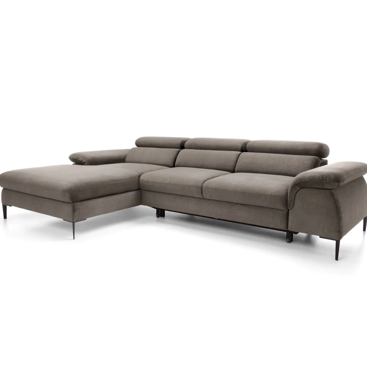 Divano letto regolabile angolare sinistra 4 posti 288x182cm tessuto beige Loungey