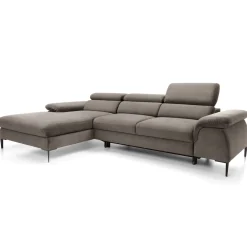 Divano letto regolabile angolare sinistra 4 posti 288x182cm tessuto beige Loungey