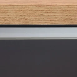 Isola cucina centrale 155x90cm 3 ante grigio antracite opaco con piano rovere Gourmet