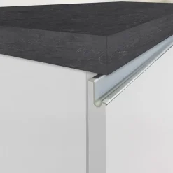 Isola cucina centrale 160x90cm 2 ante e vani bianco laccato con piano grigio effetto pietra Gourmet