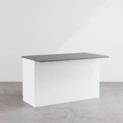 Isola cucina centrale 155x90cm 3 ante bianco laccato con piano grigio effetto pietra Gourmet
