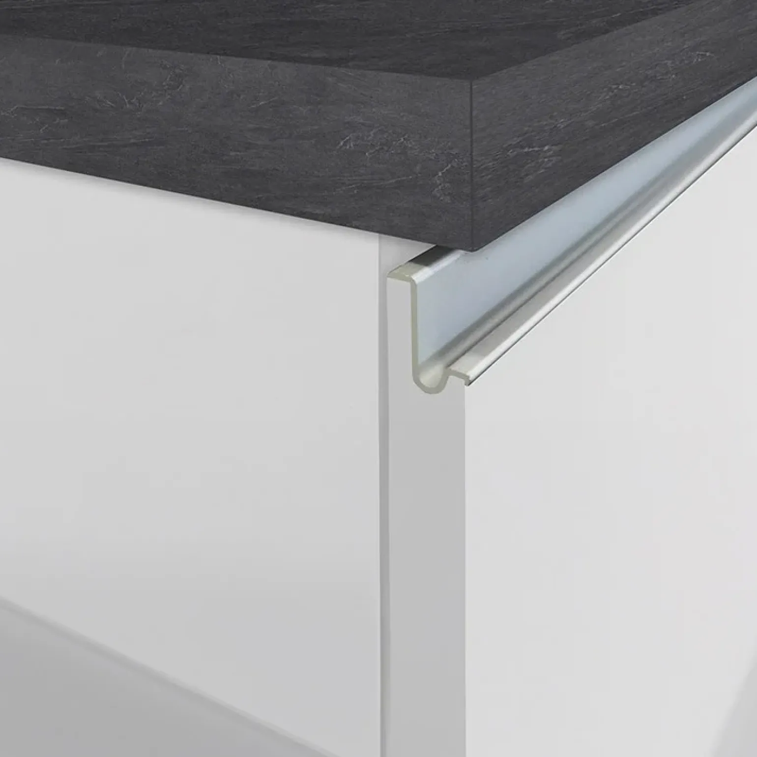 Isola cucina centrale 155x90cm 3 ante bianco laccato con piano grigio effetto pietra Gourmet