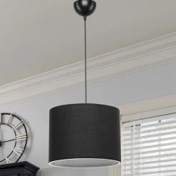 Lampadario 22x60cm da soffitto moderno nero Frabosa