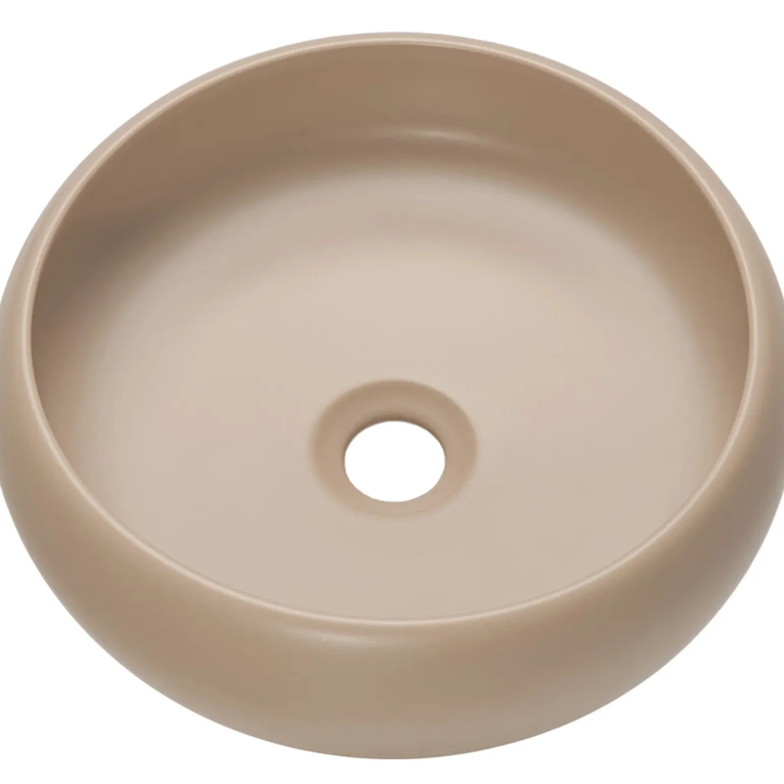Lavabo bagno da appoggio 36x36cm ceramica beige cappuccino Roll