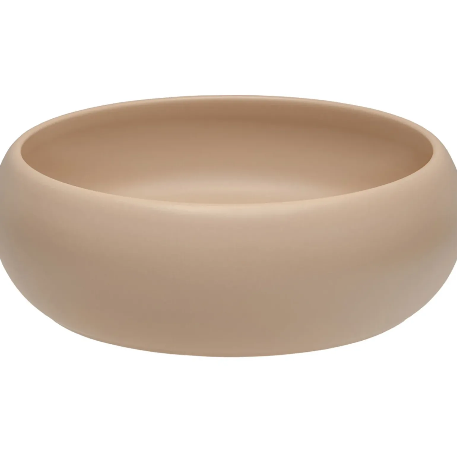 Lavabo bagno da appoggio 36x36cm ceramica beige cappuccino Roll
