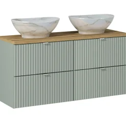 Lavabo bagno da appoggio 41x33cm ceramica bianco effetto marmo Marmy