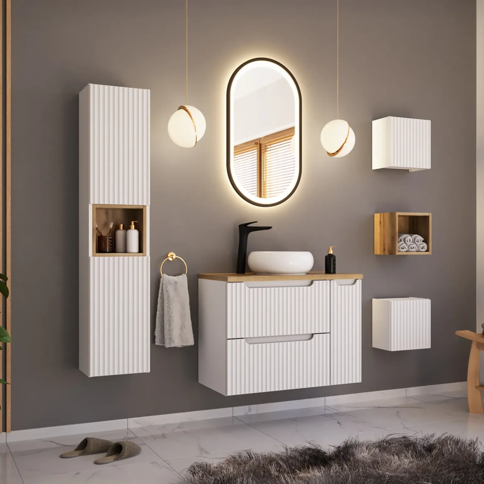 Lavabo bagno da appoggio 36x36cm ceramica bianco Roll