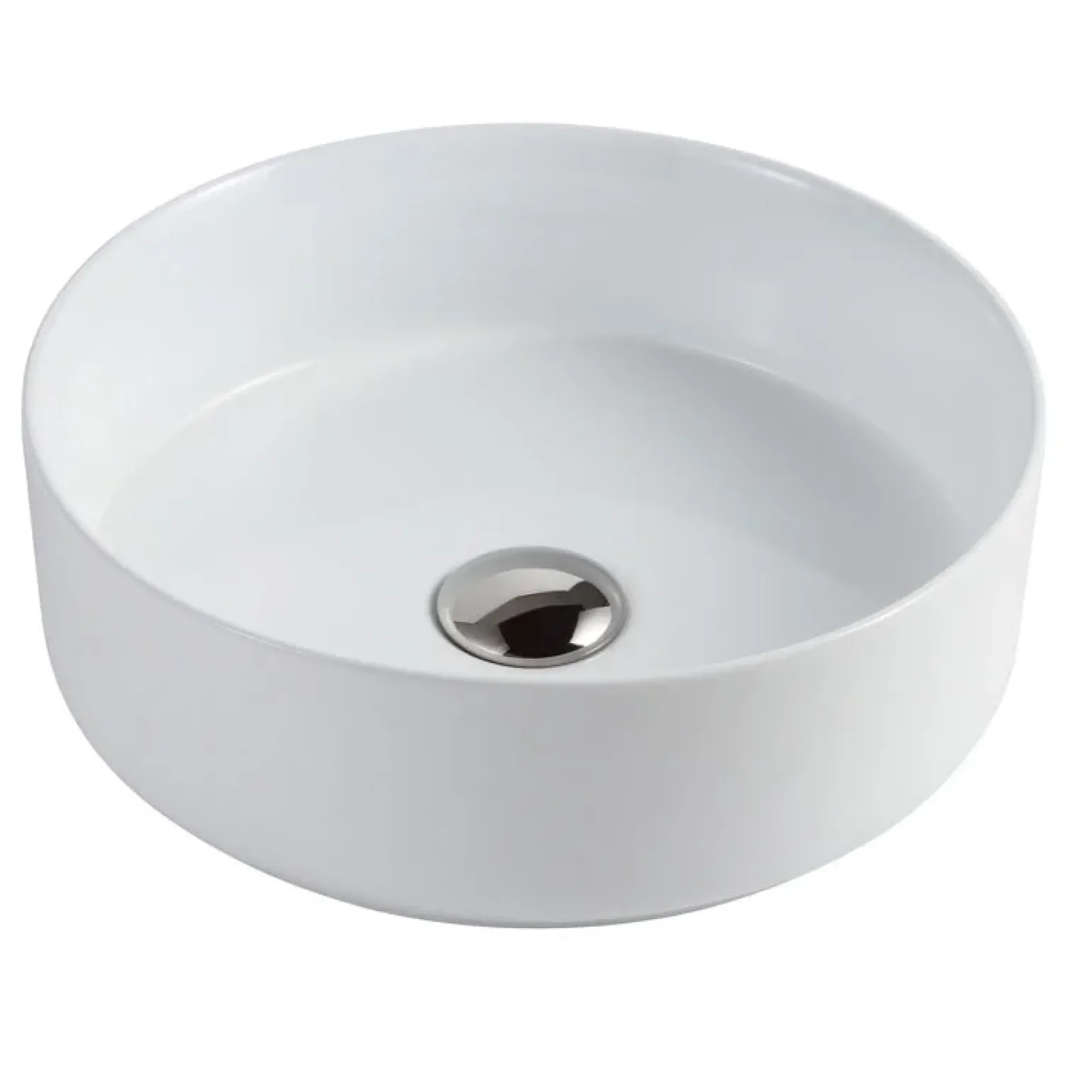Lavabo bagno da appoggio rotondo Ø36cm in ceramica bianco lucido Linkuva