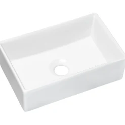 Lavabo bagno da appoggio 35x22cm ceramica bianco Puky