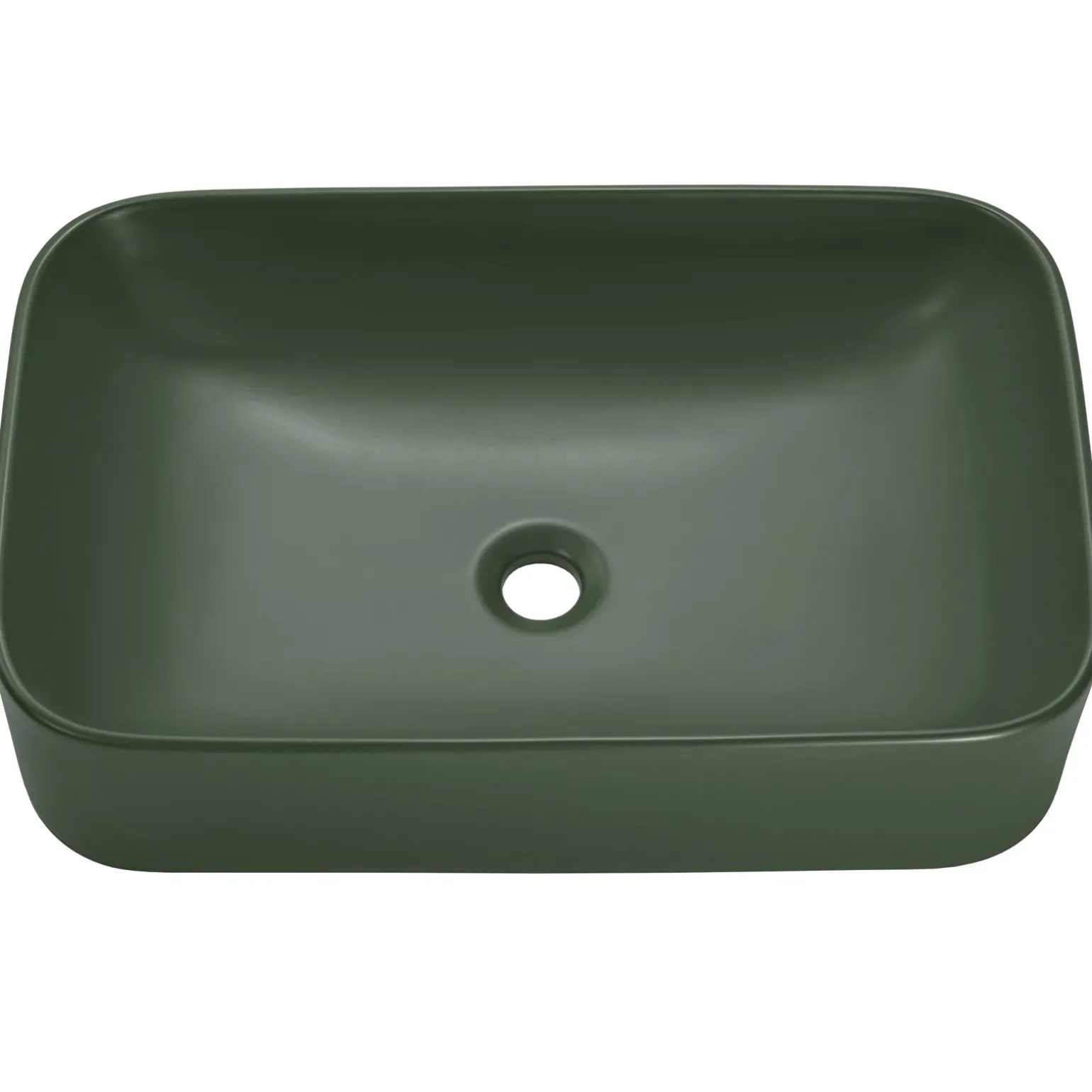 Lavabo bagno da appoggio 61x38cm ceramica verde Roundy