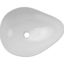 Lavabo bagno da appoggio 51x39cm ceramica bianco Flower
