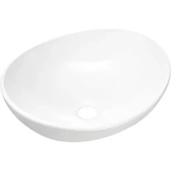 Lavabo bagno da appoggio 41x33cm ceramica bianco Shell