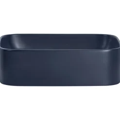 Lavabo bagno da appoggio 50x38cm ceramica blu Roundy