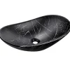 Lavabo bagno da appoggio 61x36cm ceramica nero Spuky