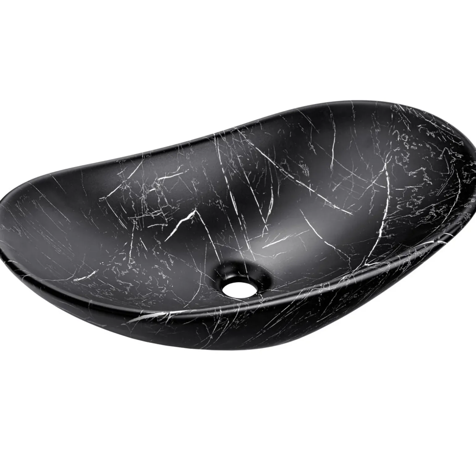 Lavabo bagno da appoggio 61x36cm ceramica nero Spuky