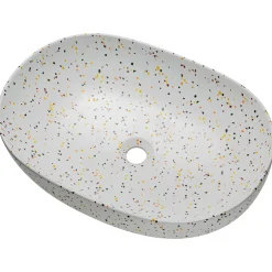 Lavabo bagno da appoggio 60x42cm ceramica bianco Pollok