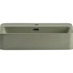 Lavabo bagno da appoggio 55x38cm ceramica verde Spigol