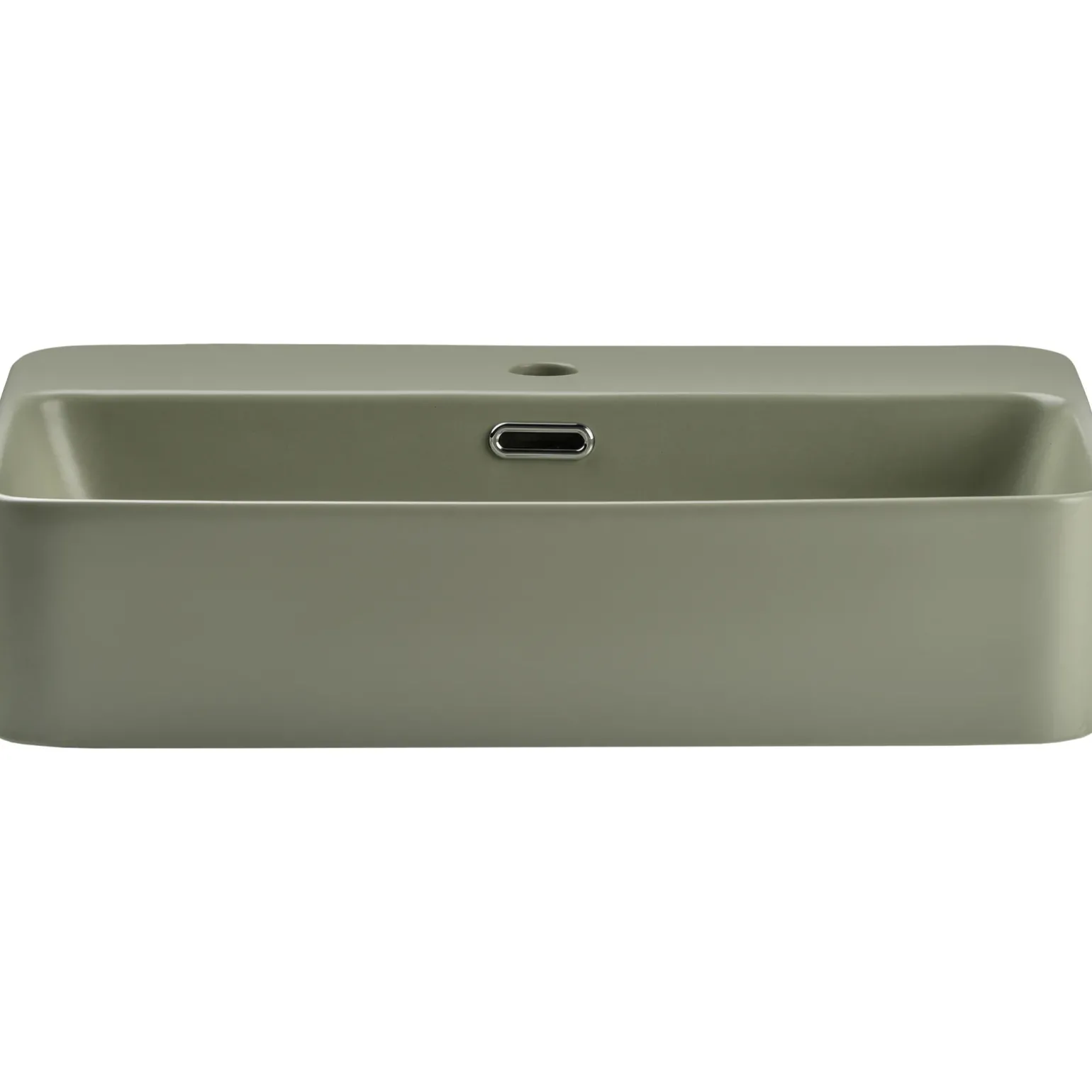 Lavabo bagno da appoggio 55x38cm ceramica verde Spigol
