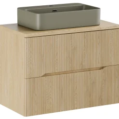 Lavabo bagno da appoggio 55x38cm ceramica verde Spigol