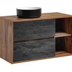Lavabo bagno da appoggio 36x36cm ceramica nero Bolly