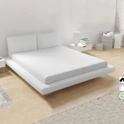Lenzuolo oversize con angoli in cotone bio 180x200cm bianco Rolla