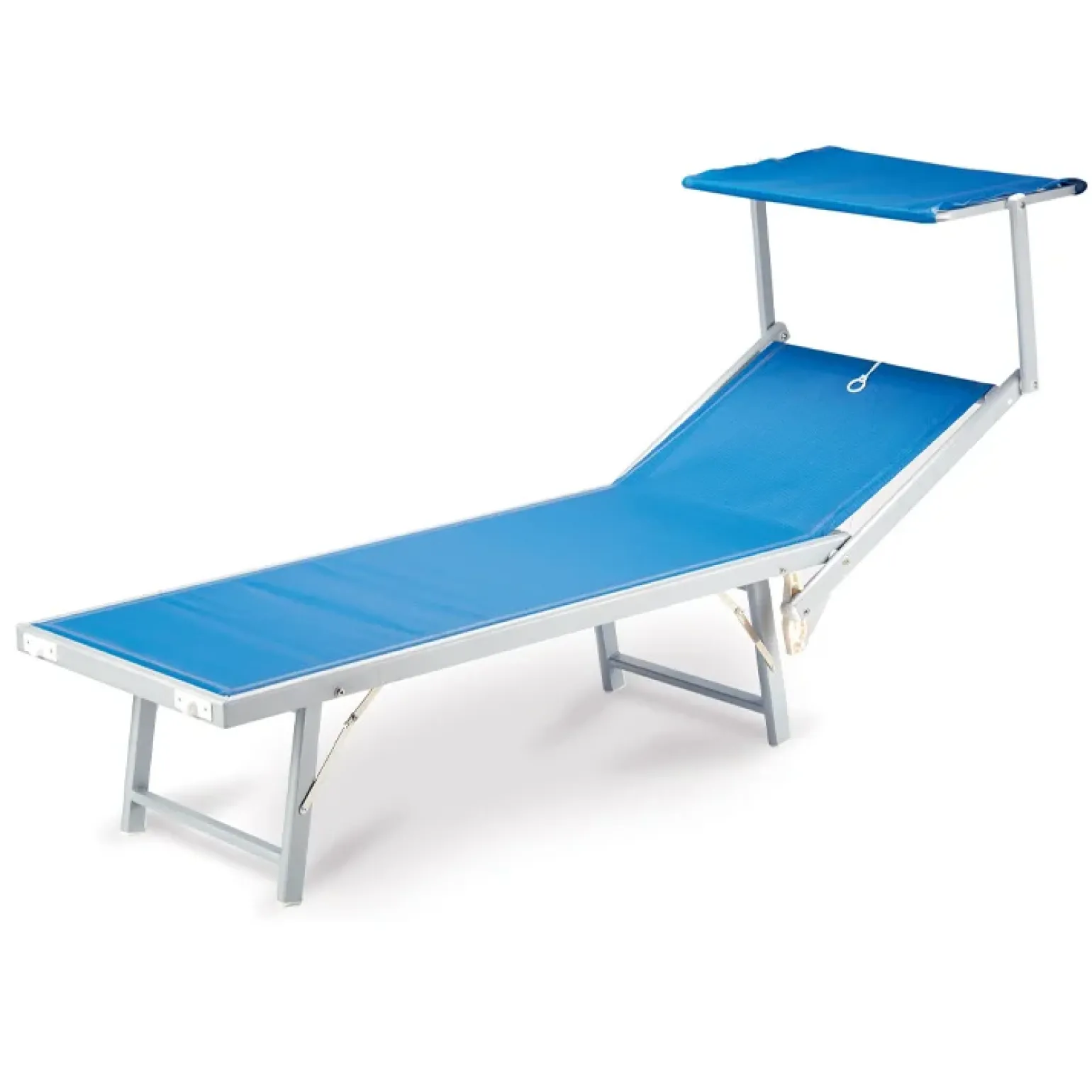 Lettino da giardino 59x186cm in textilene blu Malaga