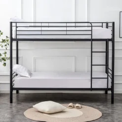 Letto a castello con 2 letti singoli 90x200cm nero Rodin