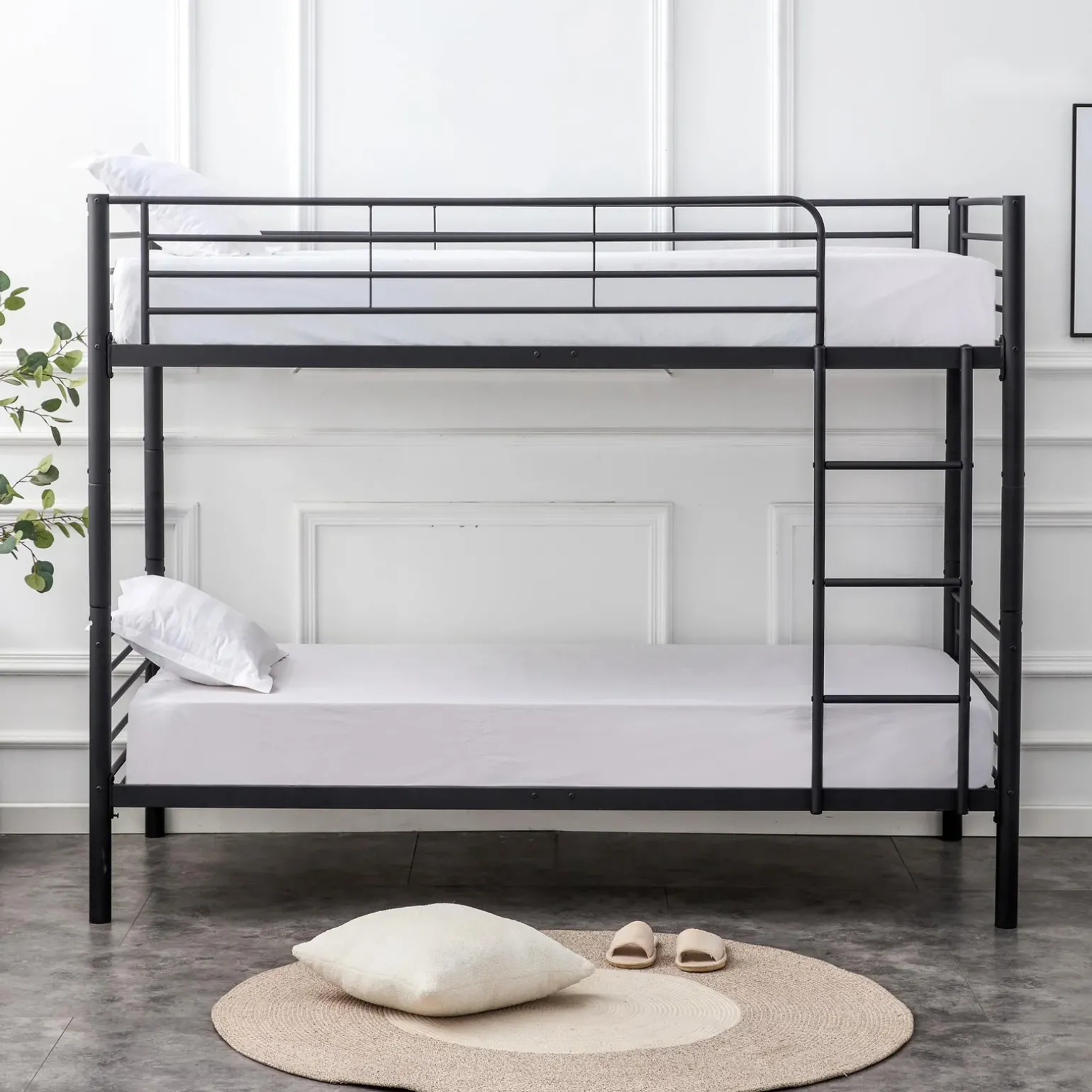 Letto a castello con 2 letti singoli 90x200cm nero Rodin