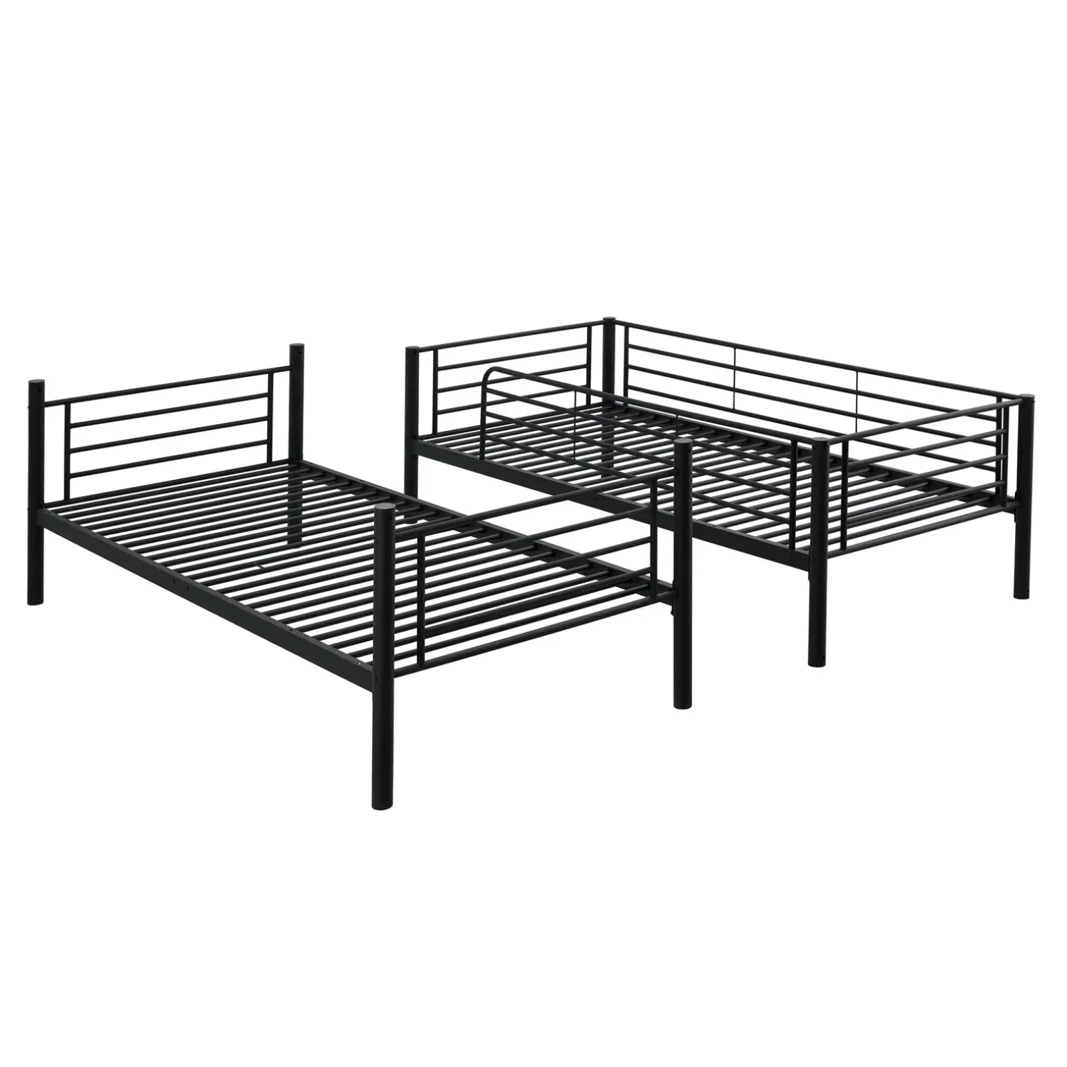 Letto a castello con 2 letti singoli 90x200cm nero Rodin