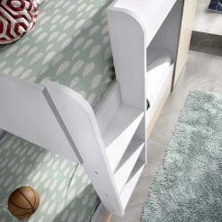 Letto a castello con armadio 244x126cm bianco rovere 3 letti Damian
