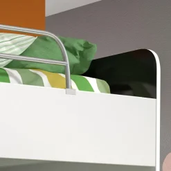 Letto a castello per bambini 254x120cm bianco nero Enrico Gihome®
