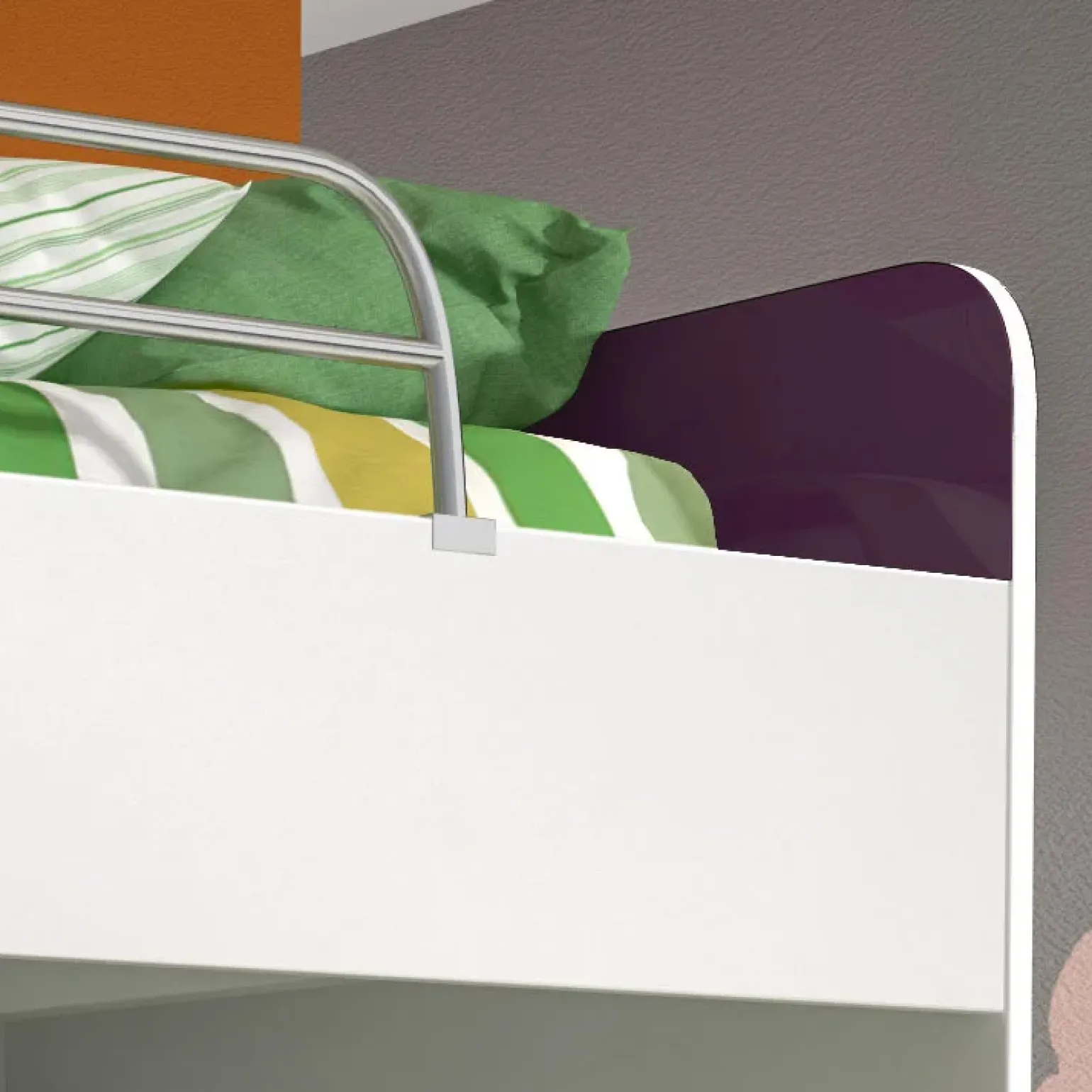 Letto a castello per bambini 254x120cm bianco viola Enrico Gihome®