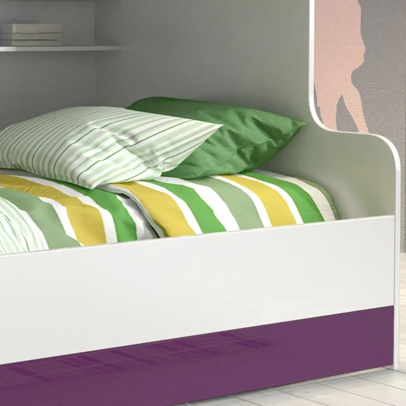 Letto a castello per bambini 254x120cm bianco viola Enrico Gihome®
