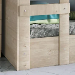 Letto a castello 205x96cm con cassettiera e mensola rovere Lorenzo Gihome®