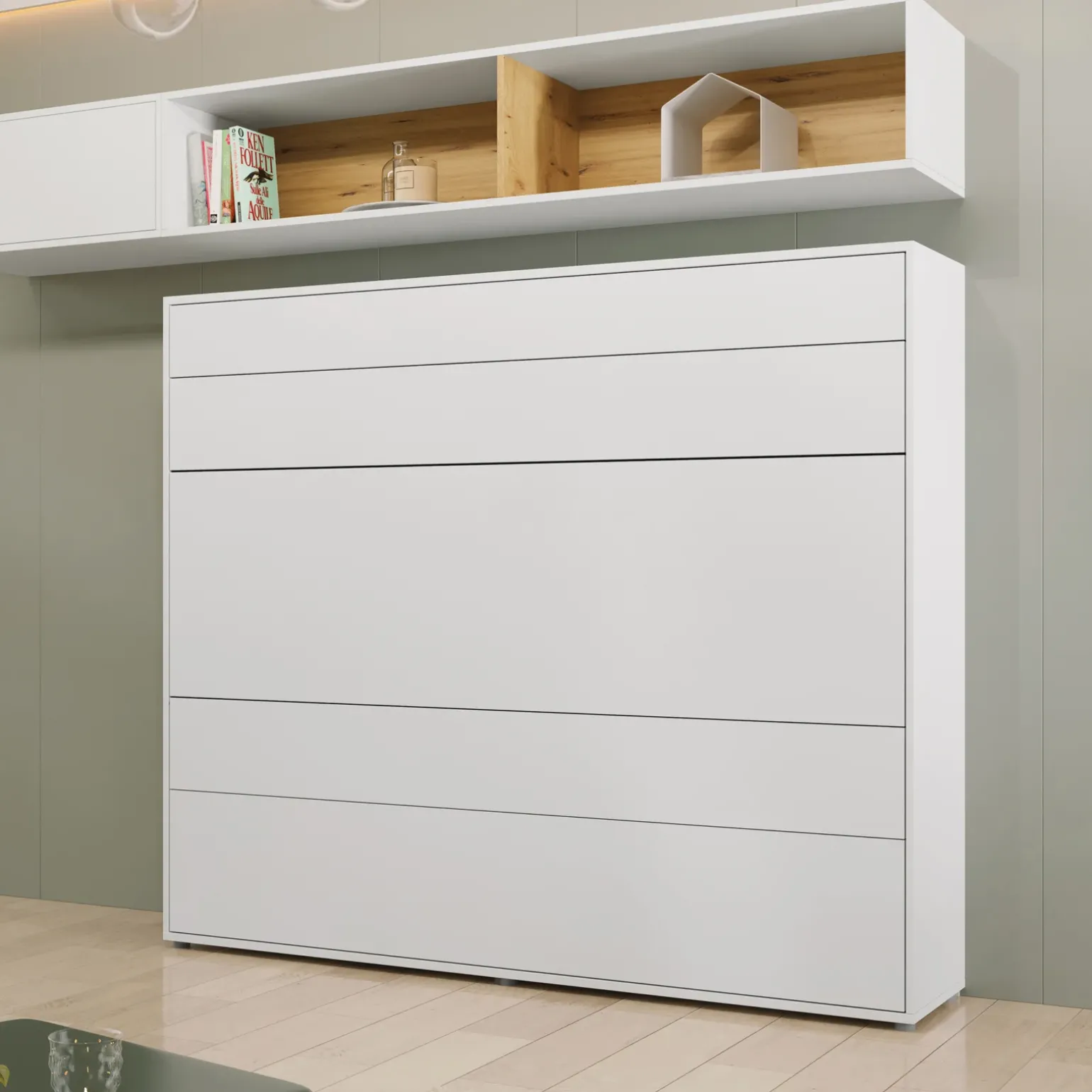 Letto a scomparsa orizzontale 160x200 cm matrimoniale bianco Camelio