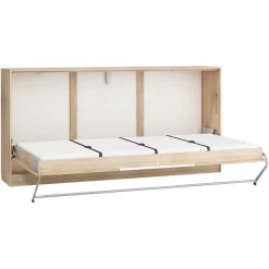 Letto a scomparsa orizzontale 90x200cm singolo rovere rosa Alvin Gihome®