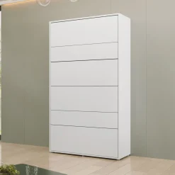Letto a scomparsa verticale 120x200 cm una piazza e mezza bianco Camelio