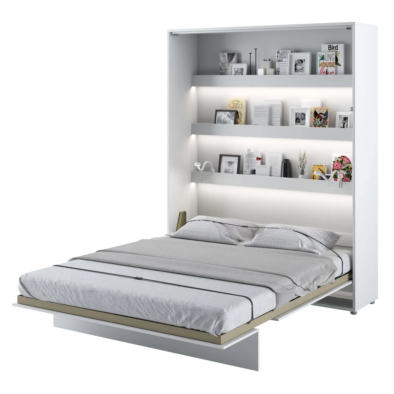 Letto a scomparsa verticale 160x200 cm matrimoniale bianco Camelio