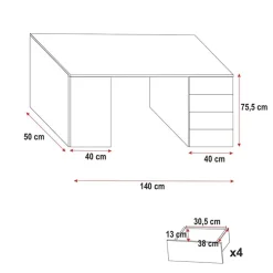 Letto a soppalco con armadio 254x120cm bianco rosa Simone Gihome®