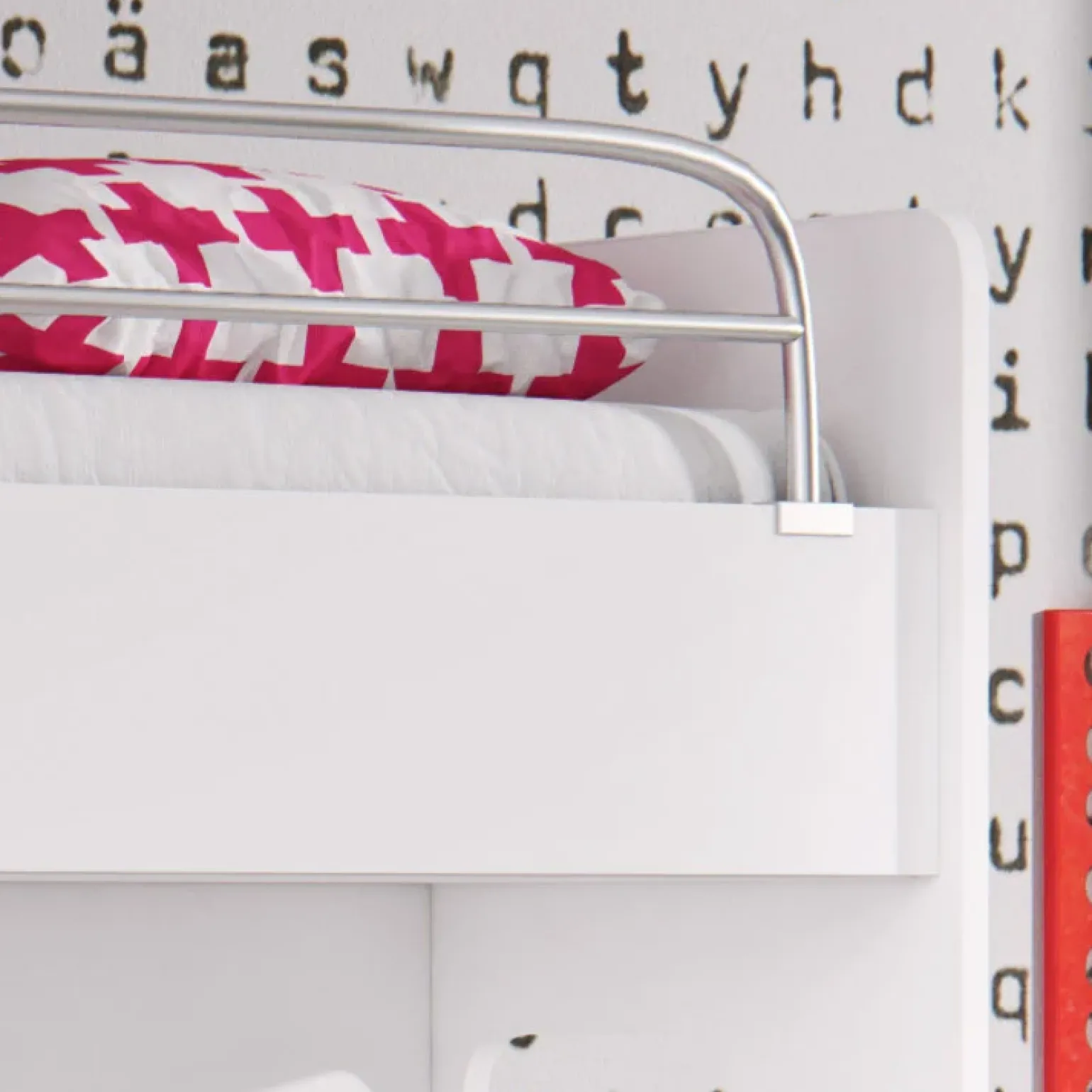Letto a soppalco con armadio 254x120cm bianco rosa Simone Gihome®