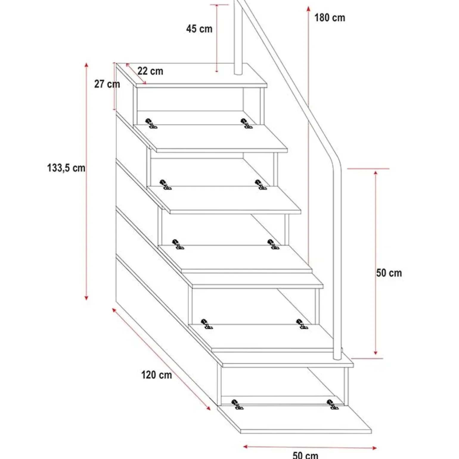 Letto a soppalco con armadio 254x120cm bianco Simone Gihome®