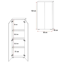 Letto a soppalco con armadio 254x120cm bianco grigio Simone Gihome®