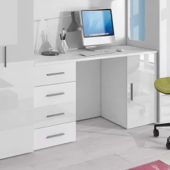 Letto a soppalco per bambini con armadio 204x86cm bianco Luca