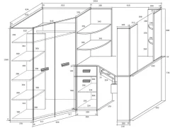 Letto a soppalco 204x120cm sinistra rovere blu Dollie Gihome®