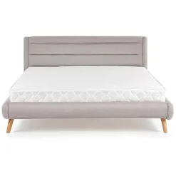 Letto alla francese 140x200cm in tessuto grigio chiaro Pompei Gihome®