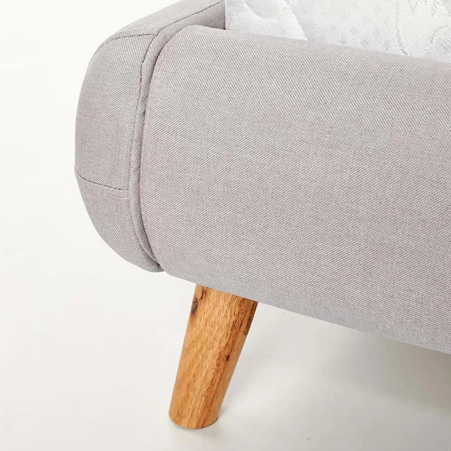 Letto alla francese 140x200cm in tessuto grigio chiaro Pompei Gihome®
