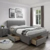 Letto alla francese 140x200cm in tessuto grigio Mestre Gihome®