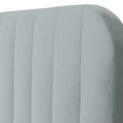 Letto contenitore alla francese 140x200cm imbottito velluto grigio Poffi
